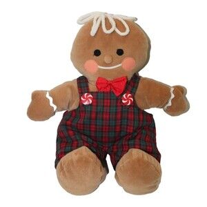 Gibson Greetings 1994 Gingerbread Friends Man Boy Plush Toy Christmas Vintage